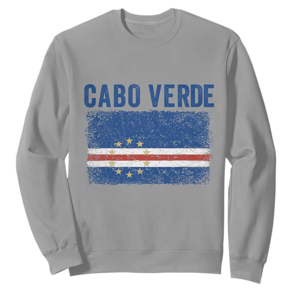 Cabo Verde Distressed Flag National Pride Sweatshirt Cape Verde Heritage Pride Retro Grunge Graphic