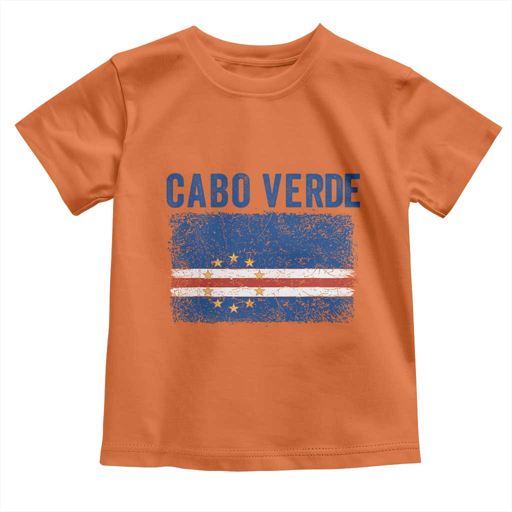Cabo Verde Distressed Flag National Pride Toddler T Shirt Cape Verde Heritage Pride Retro Grunge Graphic