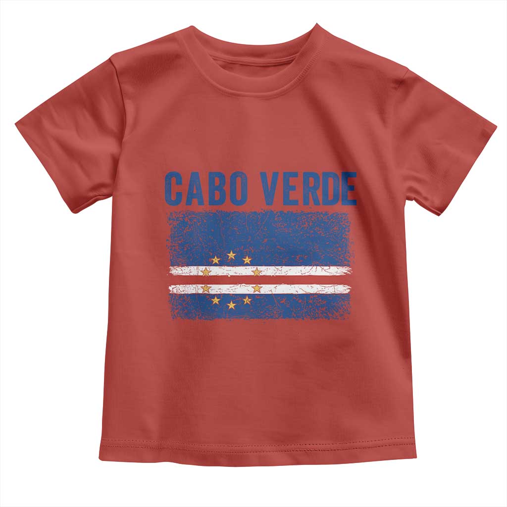 Cabo Verde Distressed Flag National Pride Toddler T Shirt Cape Verde Heritage Pride Retro Grunge Graphic