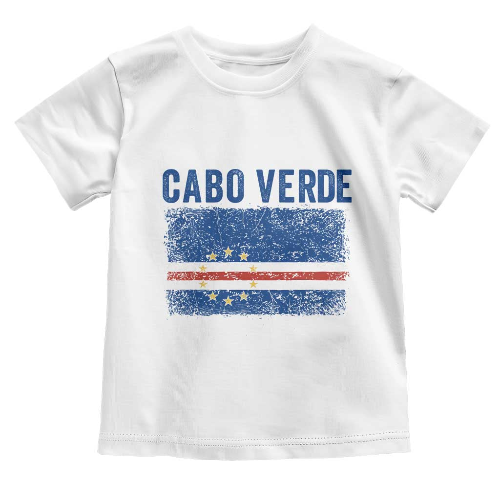Cabo Verde Distressed Flag National Pride Toddler T Shirt Cape Verde Heritage Pride Retro Grunge Graphic