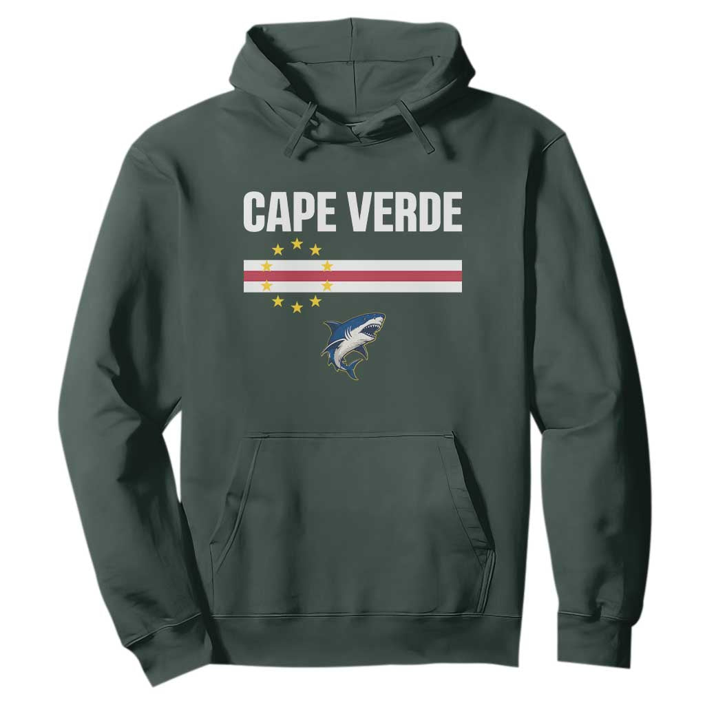 Cape Verde Flag Blue Shark Heritage Hoodie Cabo Verde Verdean Pride Soccer Football Fans