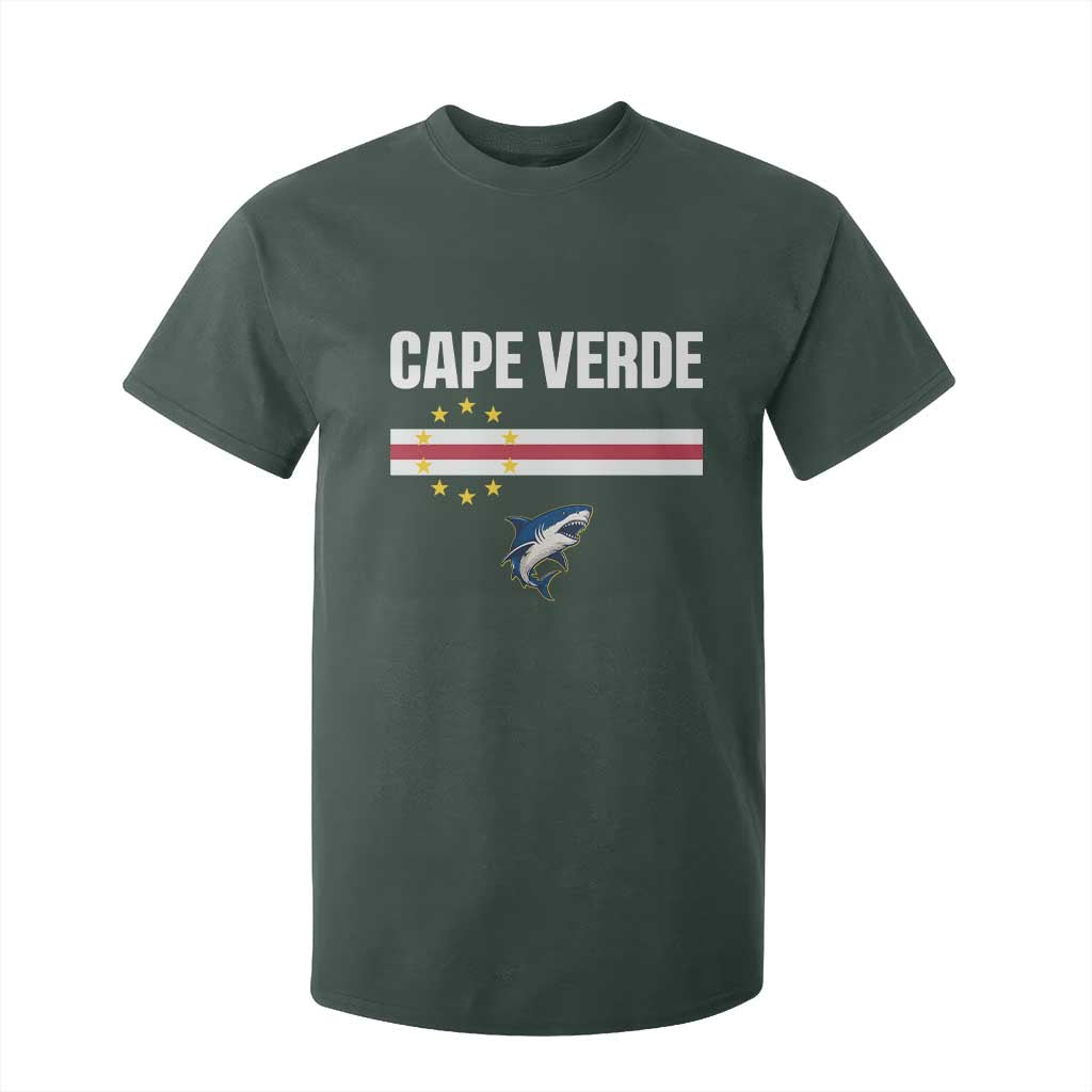 Cape Verde Flag Blue Shark Heritage T Shirt For Kid Cabo Verde Verdean Pride Soccer Football Fans