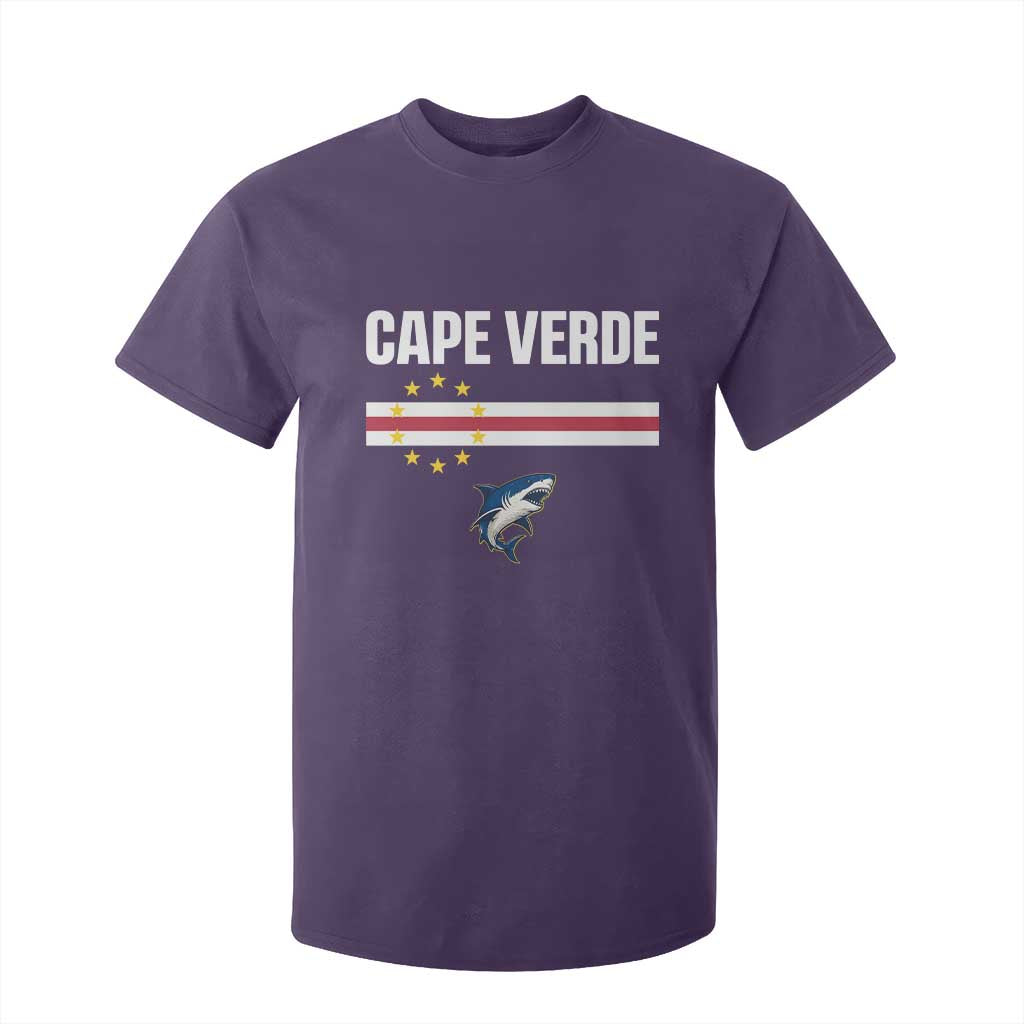 Cape Verde Flag Blue Shark Heritage T Shirt For Kid Cabo Verde Verdean Pride Soccer Football Fans