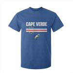 Cape Verde Flag Blue Shark Heritage T Shirt For Kid Cabo Verde Verdean Pride Soccer Football Fans