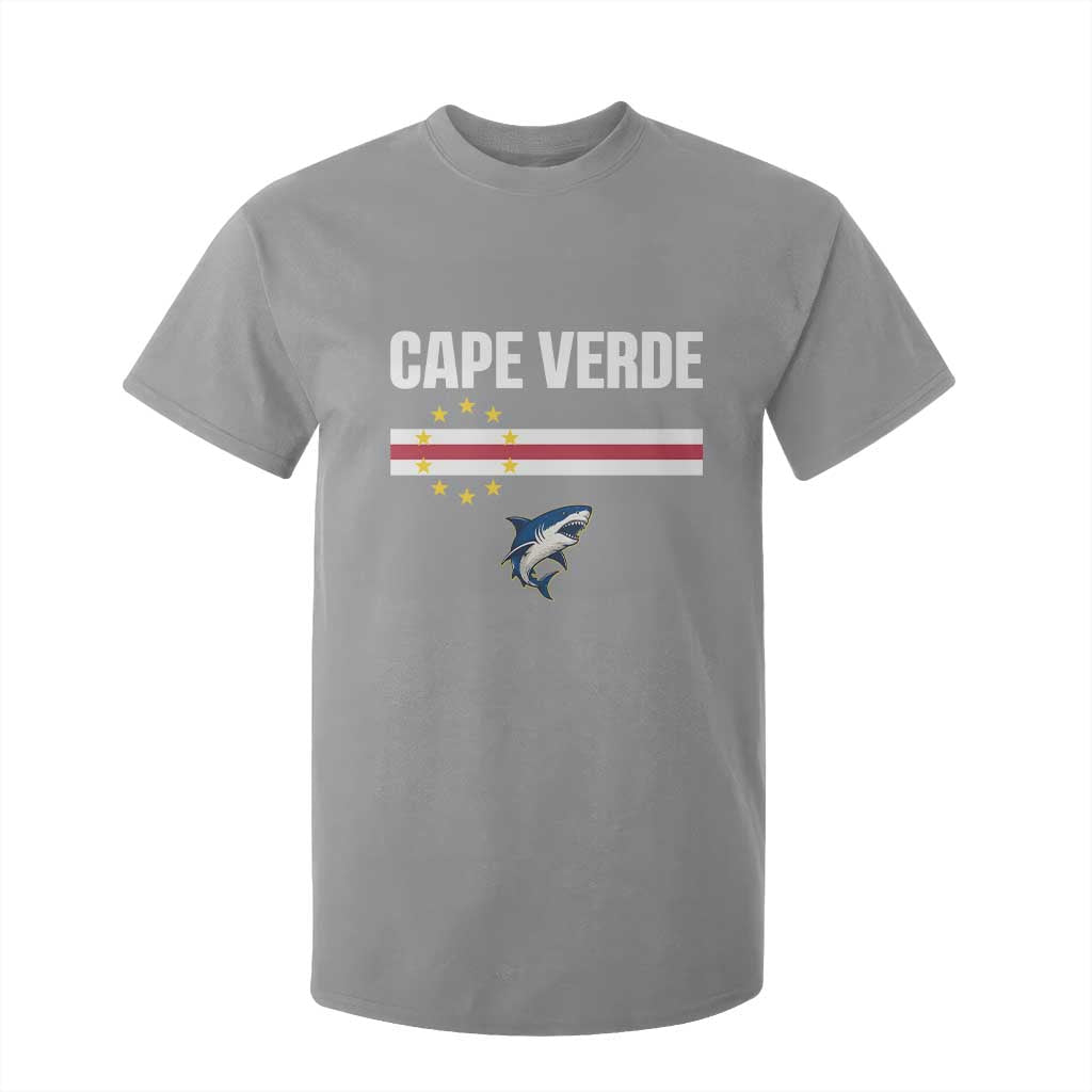 Cape Verde Flag Blue Shark Heritage T Shirt For Kid Cabo Verde Verdean Pride Soccer Football Fans