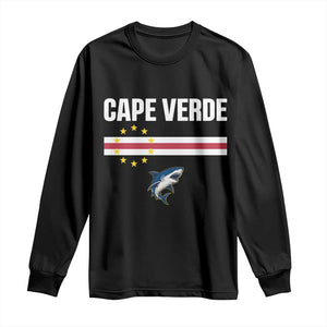 Cape Verde Flag Blue Shark Heritage Long Sleeve Shirt Cabo Verde Verdean Pride Soccer Football Fans