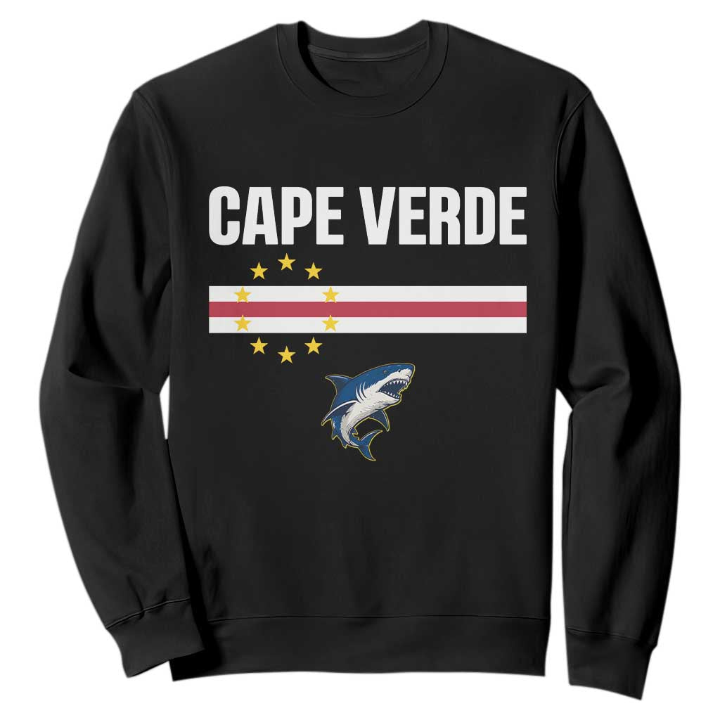 Cape Verde Flag Blue Shark Heritage Sweatshirt Cabo Verde Verdean Pride Soccer Football Fans