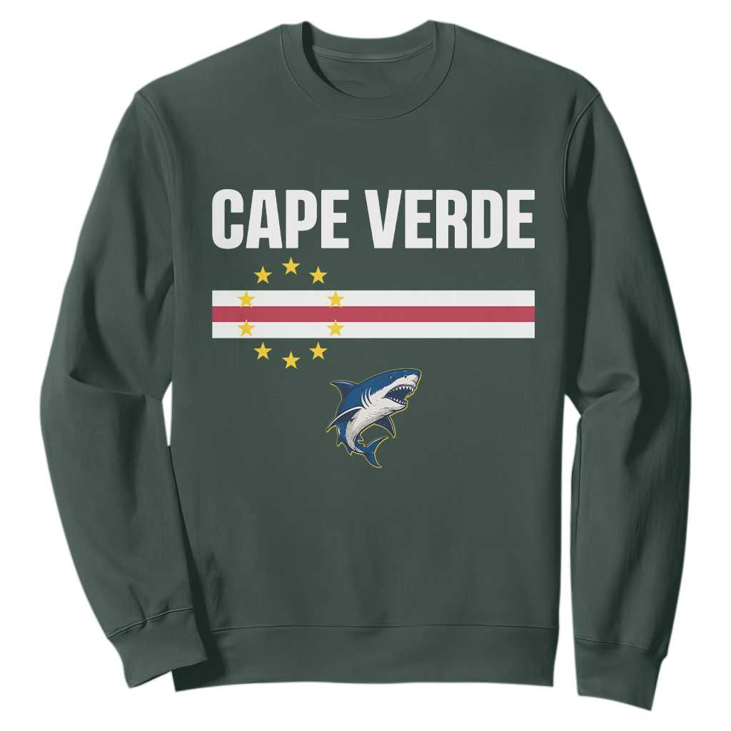 Cape Verde Flag Blue Shark Heritage Sweatshirt Cabo Verde Verdean Pride Soccer Football Fans