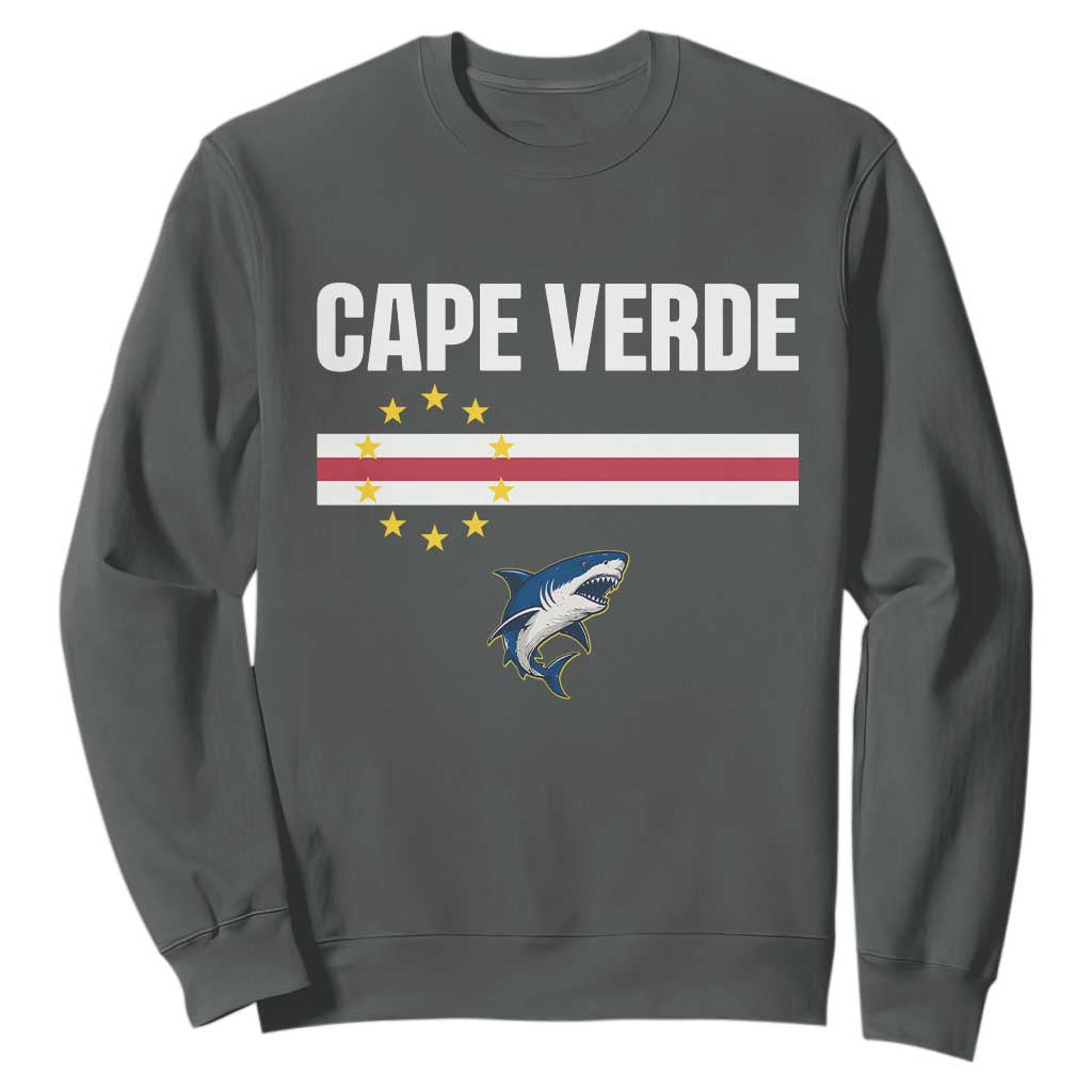 Cape Verde Flag Blue Shark Heritage Sweatshirt Cabo Verde Verdean Pride Soccer Football Fans
