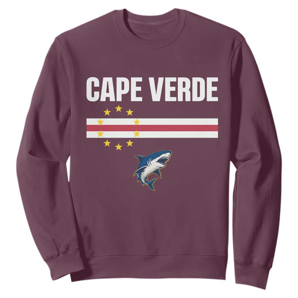 Cape Verde Flag Blue Shark Heritage Sweatshirt Cabo Verde Verdean Pride Soccer Football Fans