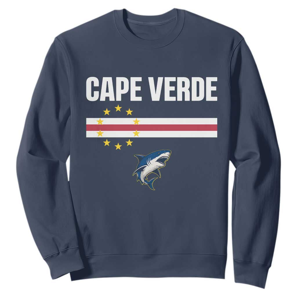 Cape Verde Flag Blue Shark Heritage Sweatshirt Cabo Verde Verdean Pride Soccer Football Fans
