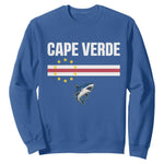 Cape Verde Flag Blue Shark Heritage Sweatshirt Cabo Verde Verdean Pride Soccer Football Fans