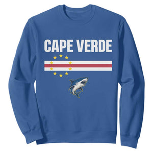 Cape Verde Flag Blue Shark Heritage Sweatshirt Cabo Verde Verdean Pride Soccer Football Fans