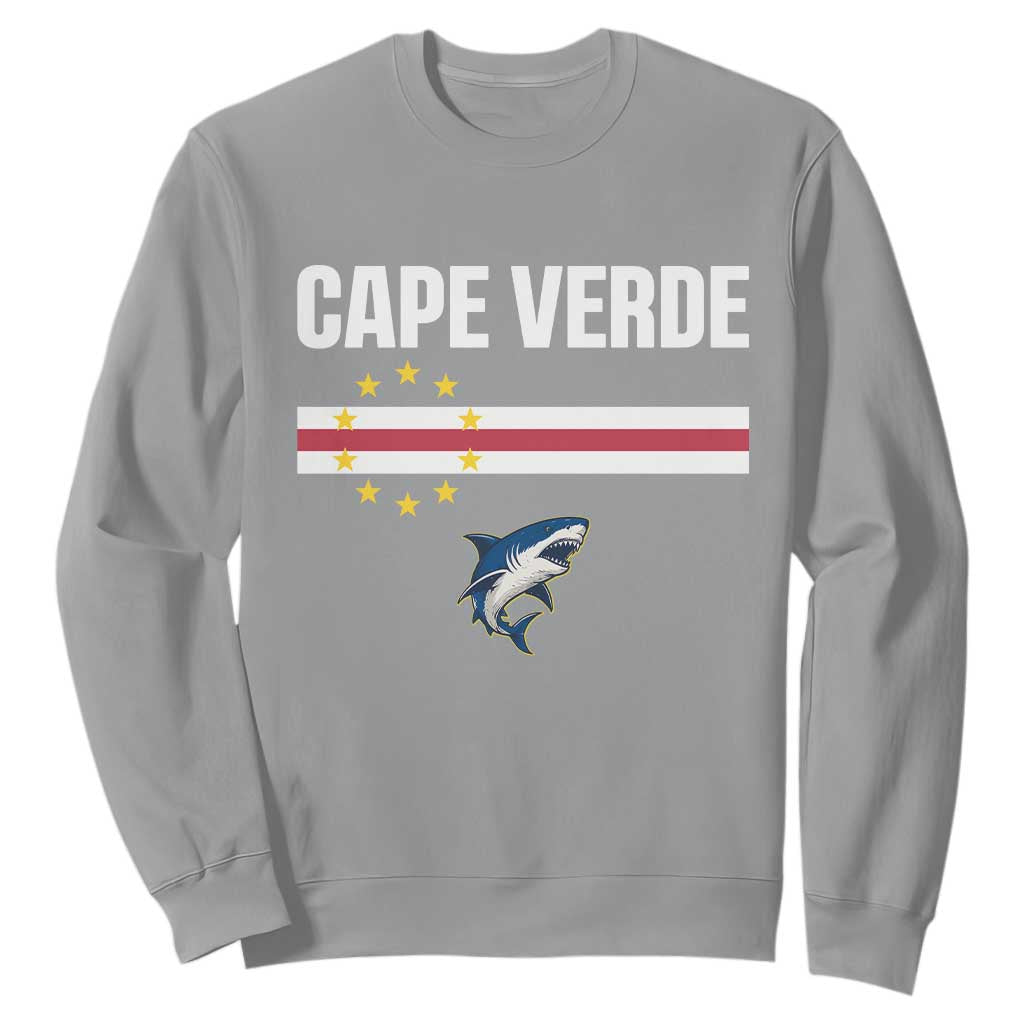 Cape Verde Flag Blue Shark Heritage Sweatshirt Cabo Verde Verdean Pride Soccer Football Fans