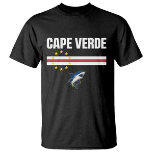 Cape Verde Flag Blue Shark Heritage T Shirt Cabo Verde Verdean Pride Soccer Football Fans