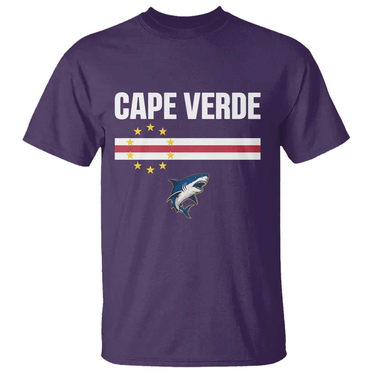 Cape Verde Flag Blue Shark Heritage T Shirt Cabo Verde Verdean Pride Soccer Football Fans