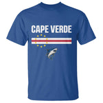 Cape Verde Flag Blue Shark Heritage T Shirt Cabo Verde Verdean Pride Soccer Football Fans
