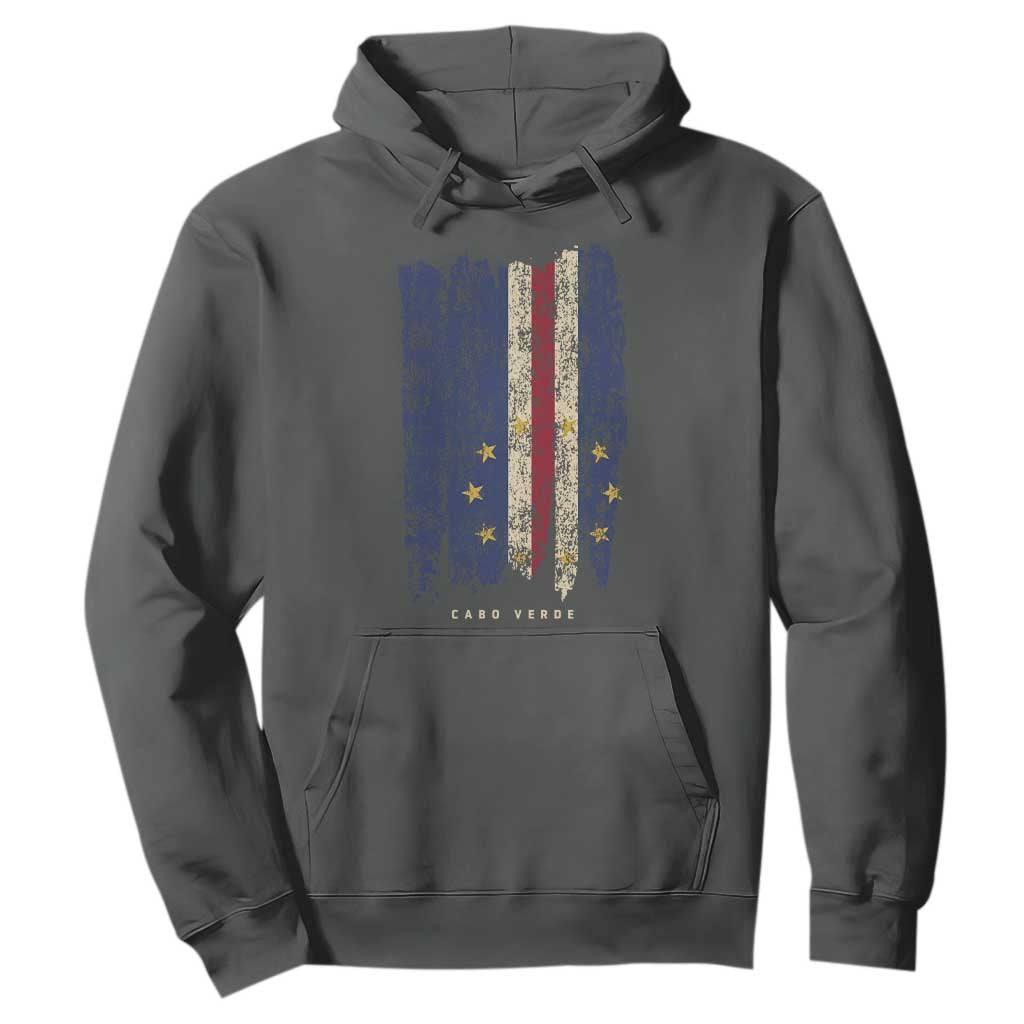 Cape Verde Vertical Brush Stroke Flag Graphic Hoodie Cabo Verde National Pride Artistic Gift