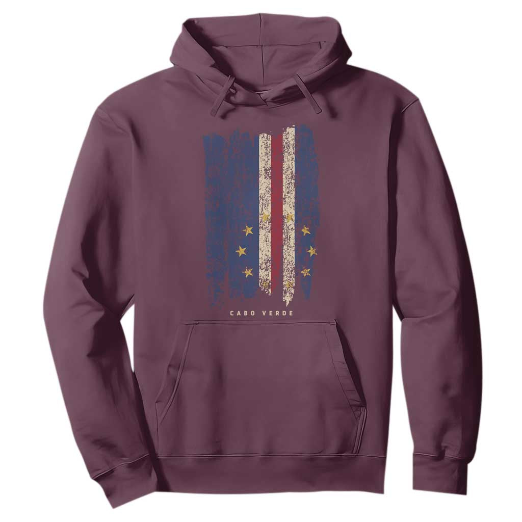 Cape Verde Vertical Brush Stroke Flag Graphic Hoodie Cabo Verde National Pride Artistic Gift