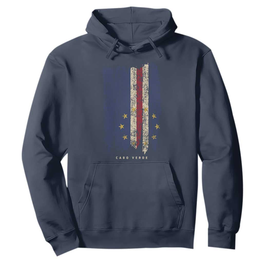 Cape Verde Vertical Brush Stroke Flag Graphic Hoodie Cabo Verde National Pride Artistic Gift