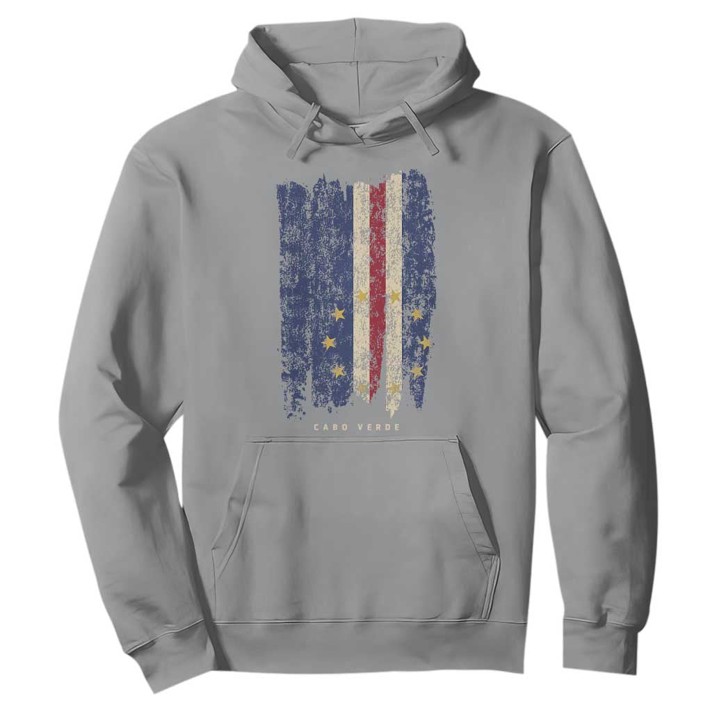 Cape Verde Vertical Brush Stroke Flag Graphic Hoodie Cabo Verde National Pride Artistic Gift