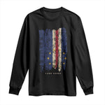 Cape Verde Vertical Brush Stroke Flag Graphic Long Sleeve Shirt Cabo Verde National Pride Artistic Gift