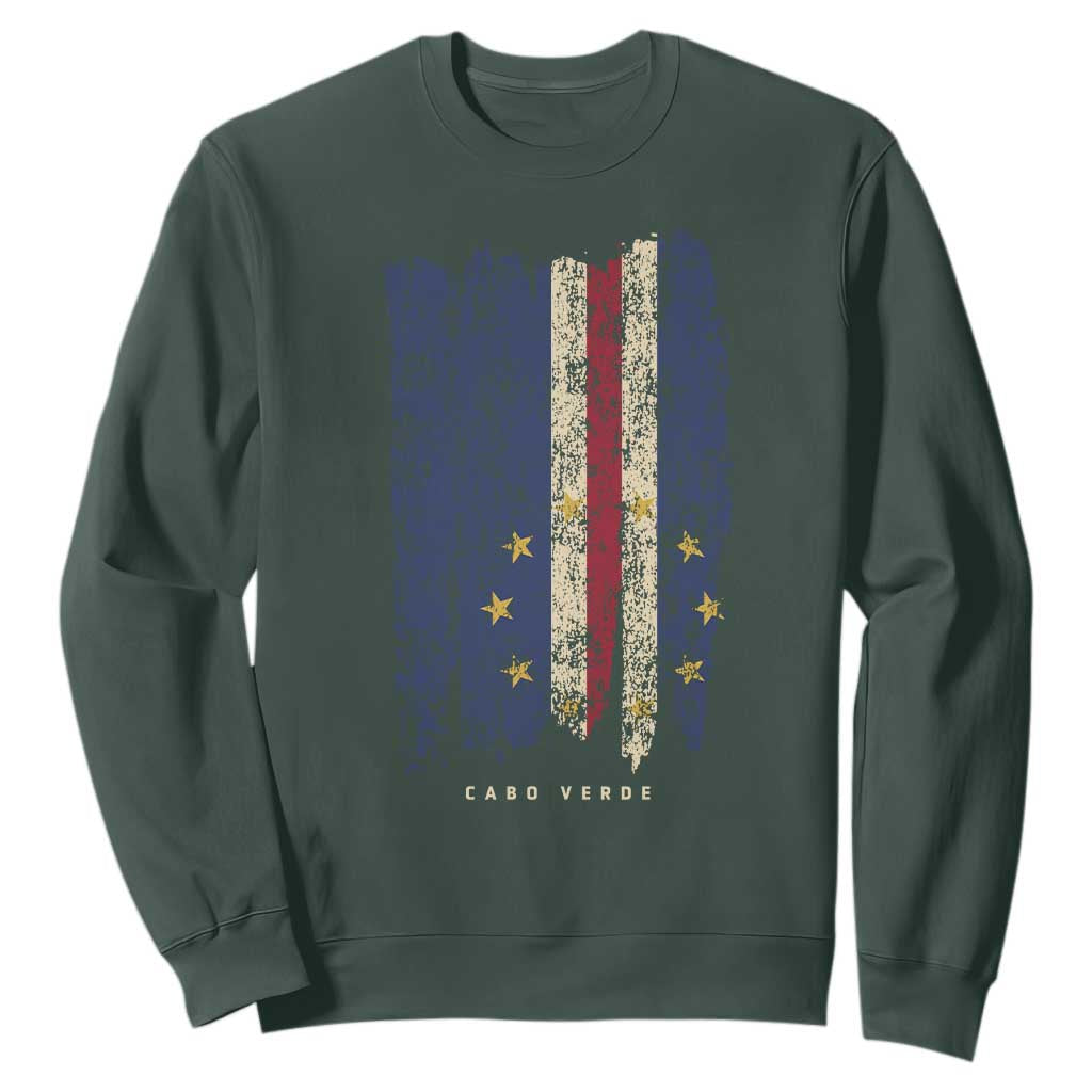 Cape Verde Vertical Brush Stroke Flag Graphic Sweatshirt Cabo Verde National Pride Artistic Gift