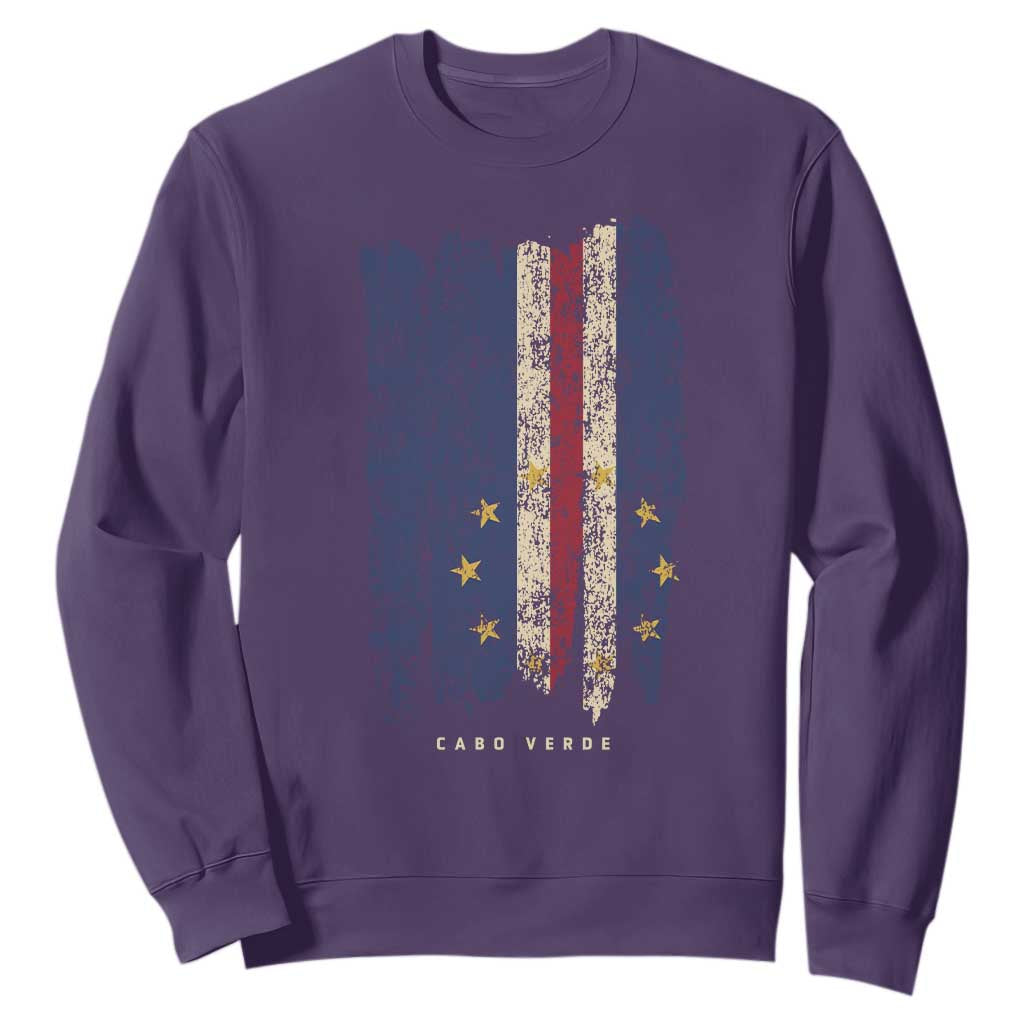 Cape Verde Vertical Brush Stroke Flag Graphic Sweatshirt Cabo Verde National Pride Artistic Gift