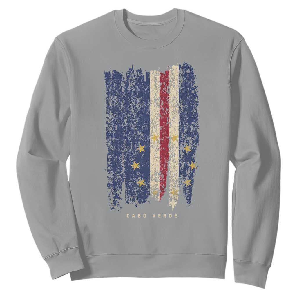 Cape Verde Vertical Brush Stroke Flag Graphic Sweatshirt Cabo Verde National Pride Artistic Gift