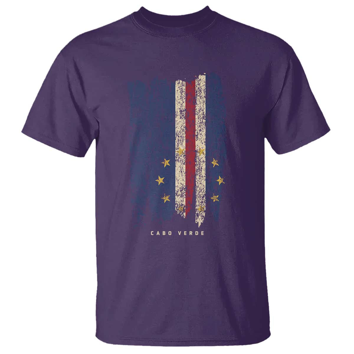 Cape Verde Vertical Brush Stroke Flag Graphic T Shirt Cabo Verde National Pride Artistic Gift