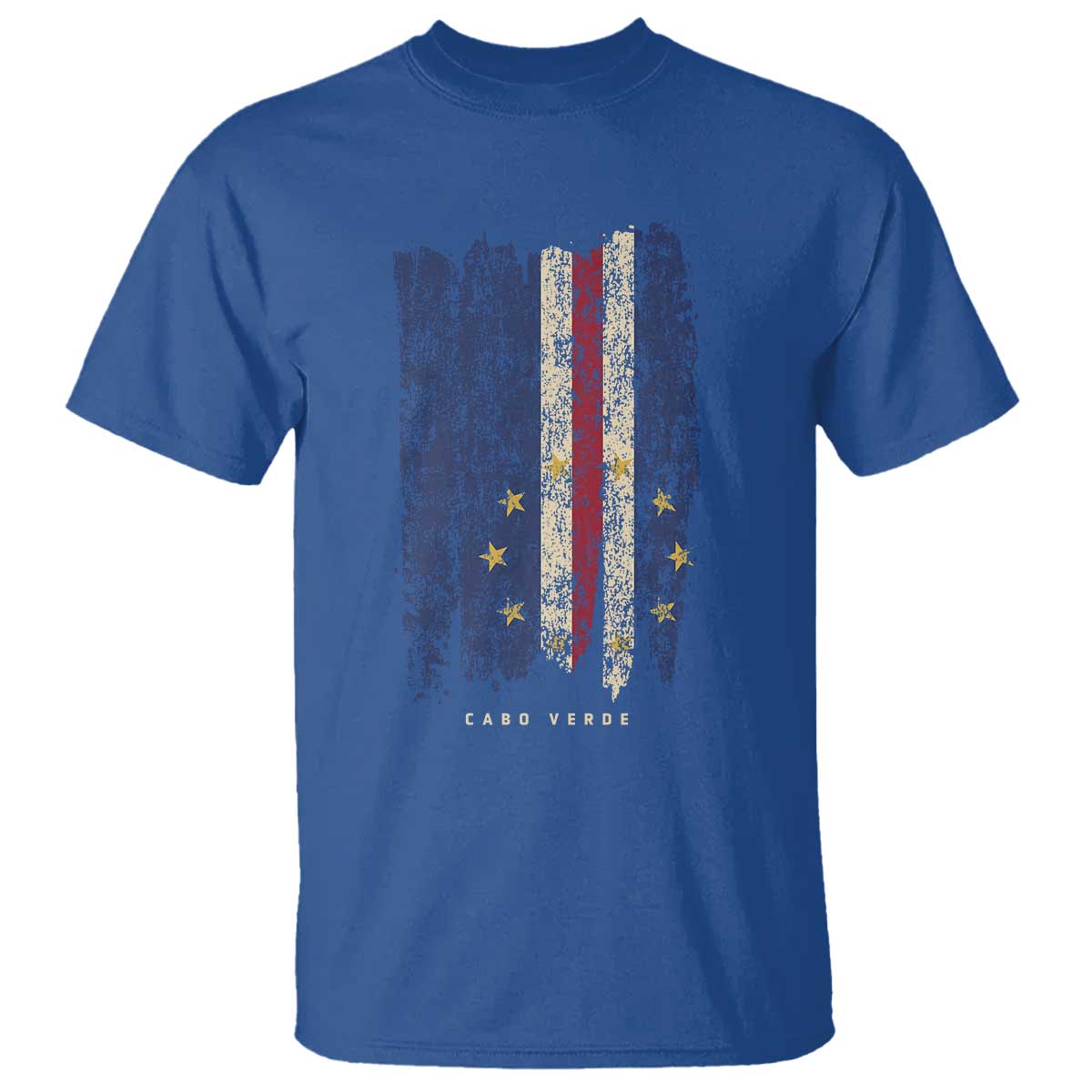 Cape Verde Vertical Brush Stroke Flag Graphic T Shirt Cabo Verde National Pride Artistic Gift
