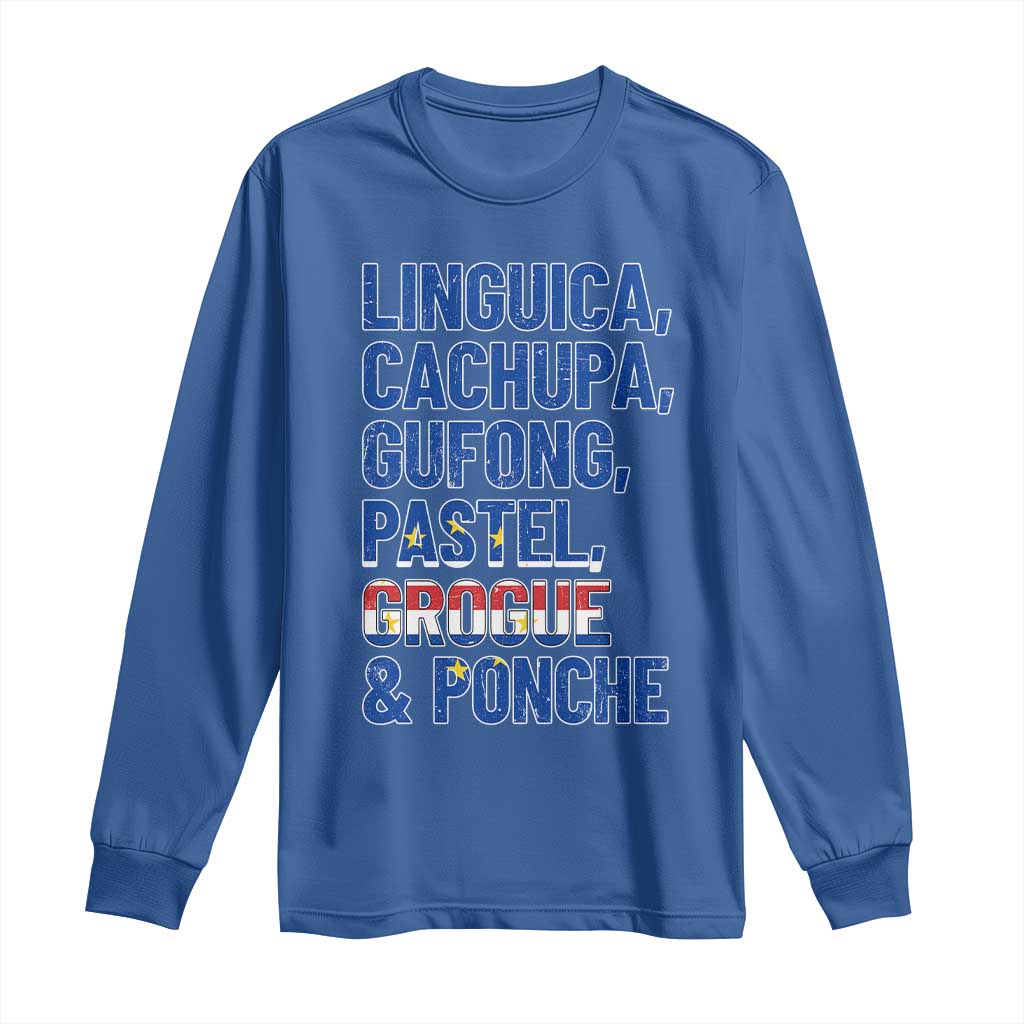 Cape Verde Traditional Food & Drinks List Long Sleeve Shirt Cabo Verdean Cachupa Grogue Heritage Gift