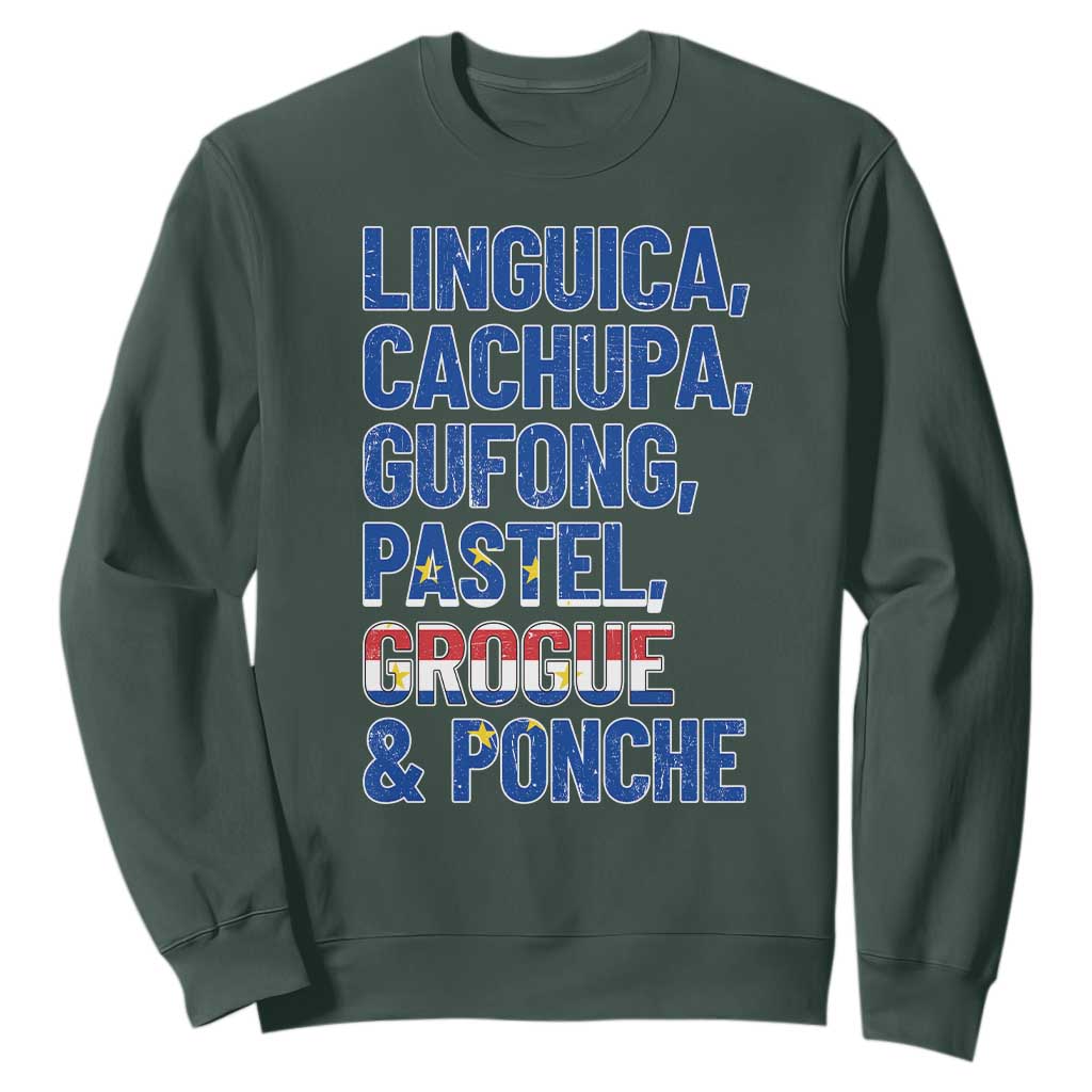 Cape Verde Traditional Food & Drinks List Sweatshirt Cabo Verdean Cachupa Grogue Heritage Gift