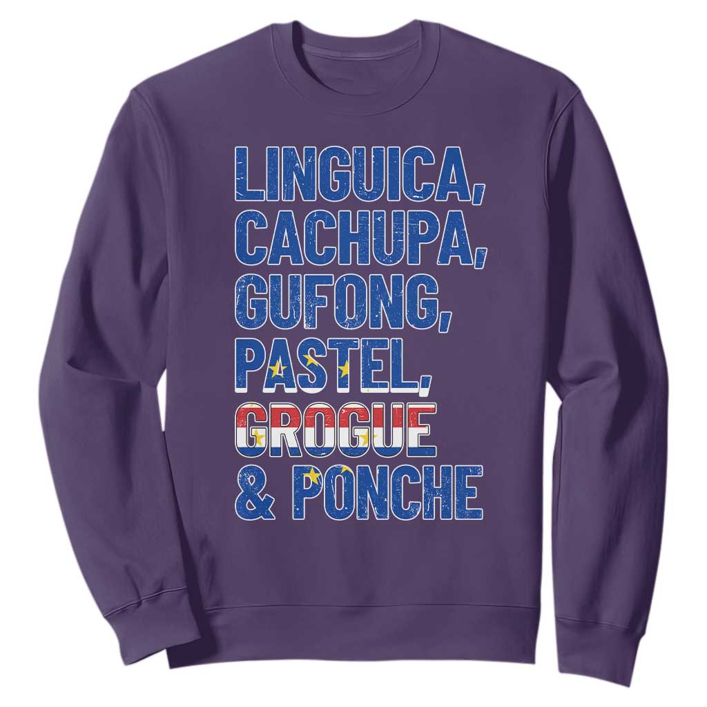 Cape Verde Traditional Food & Drinks List Sweatshirt Cabo Verdean Cachupa Grogue Heritage Gift