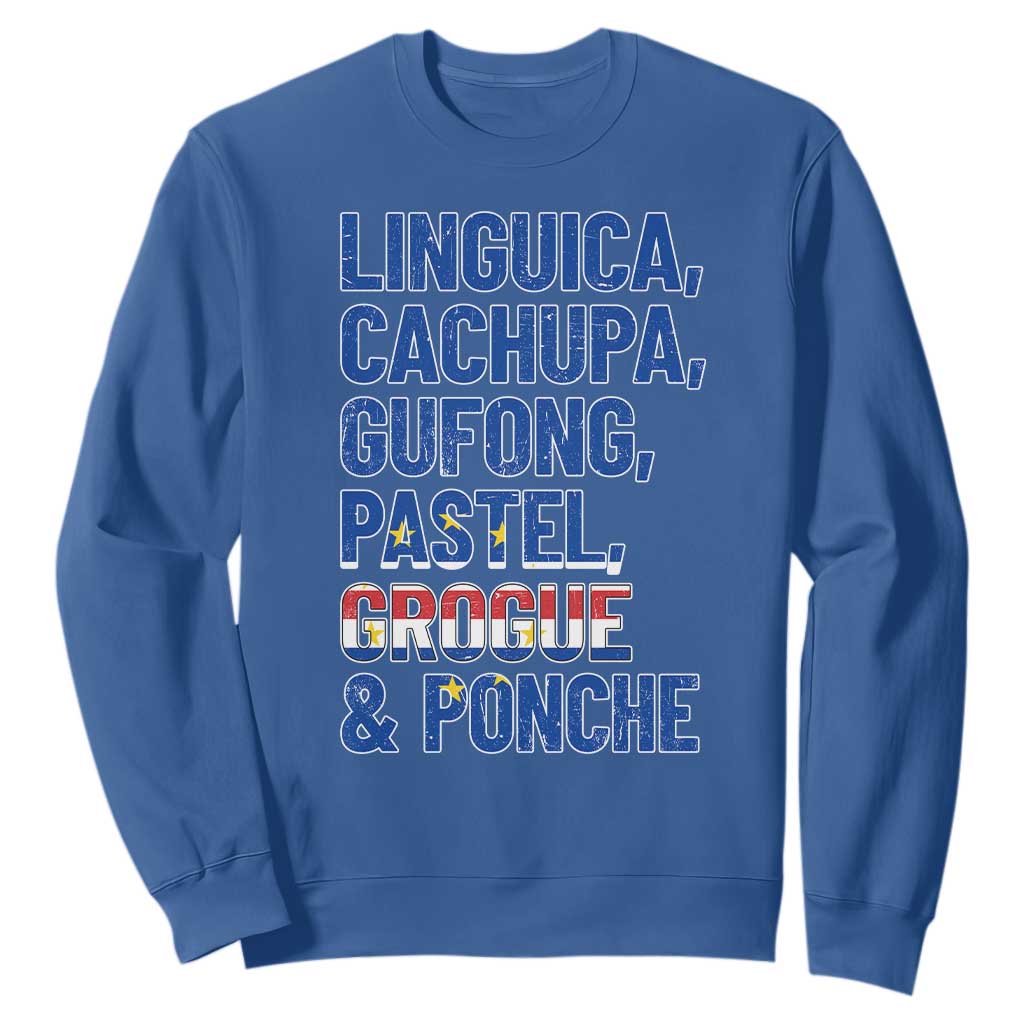 Cape Verde Traditional Food & Drinks List Sweatshirt Cabo Verdean Cachupa Grogue Heritage Gift