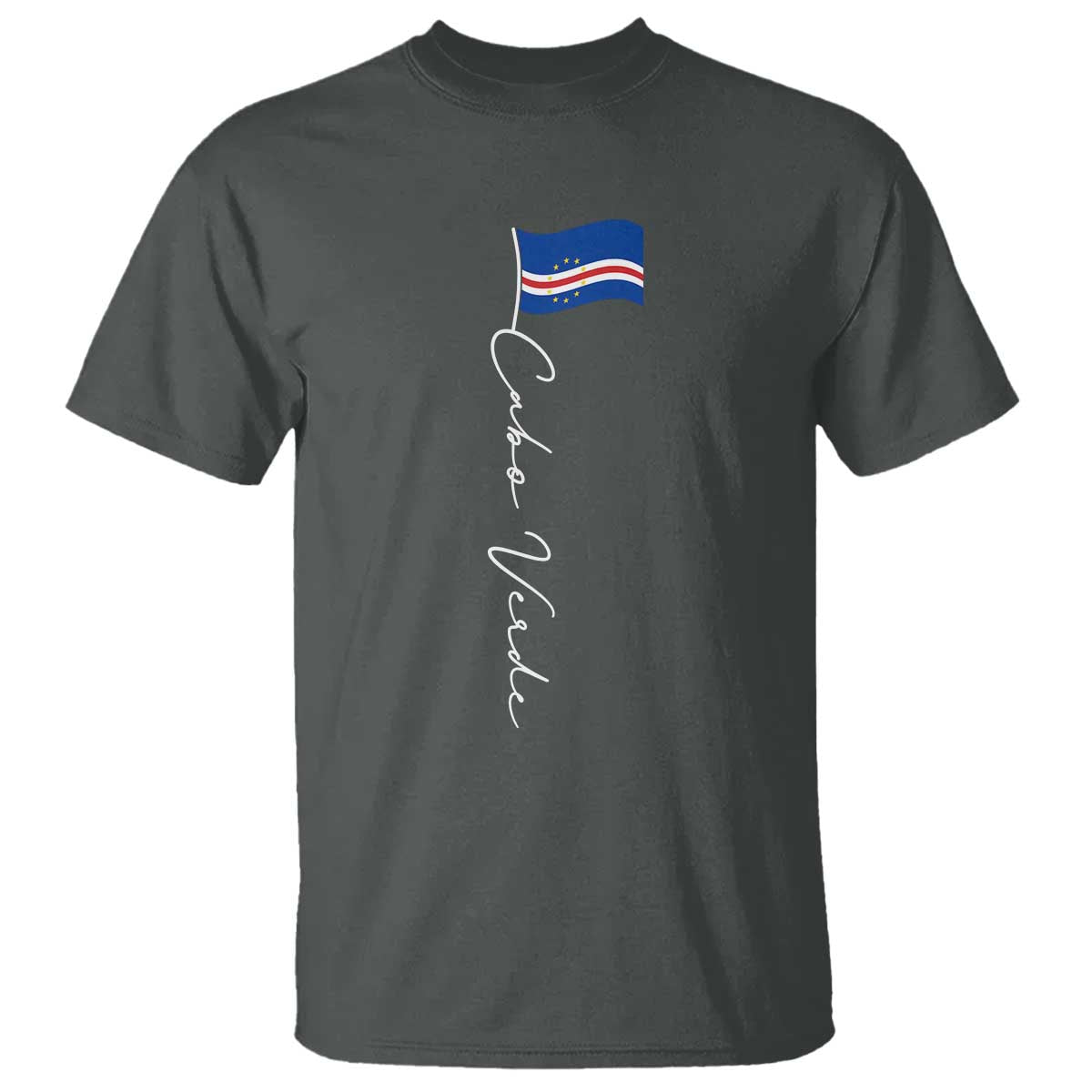 Cabo Verde Elegant Script Flag Graphic T Shirt Cape Verde Minimalist Cursive National Pride Gift