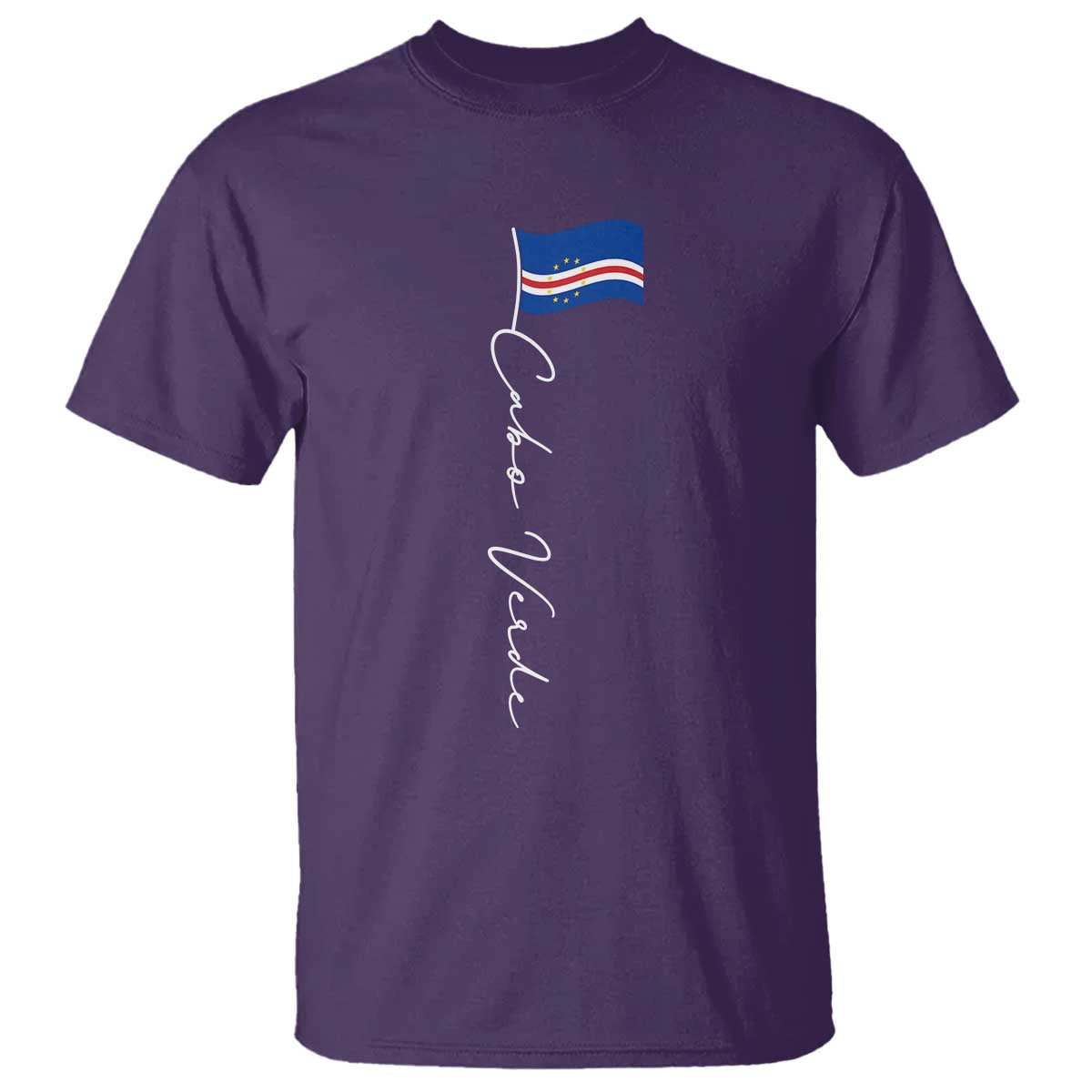 Cabo Verde Elegant Script Flag Graphic T Shirt Cape Verde Minimalist Cursive National Pride Gift