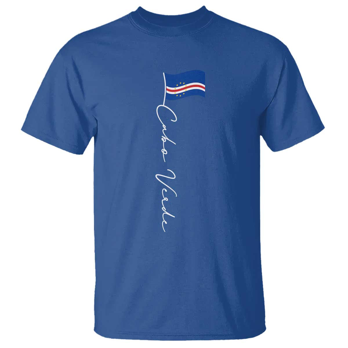 Cabo Verde Elegant Script Flag Graphic T Shirt Cape Verde Minimalist Cursive National Pride Gift