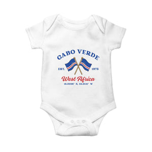 Cabo Verde West Africa Crossed Flags Baby Onesie Cape Verde Est 1975 Retro National Pride