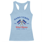 Cabo Verde West Africa Crossed Flags Racerback Tank Top Cape Verde Est 1975 Retro National Pride