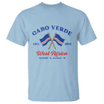 Cabo Verde West Africa Crossed Flags T Shirt Cape Verde Est 1975 Retro National Pride