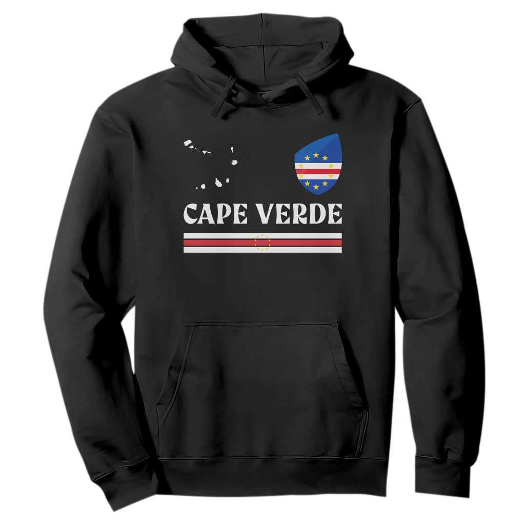 Cape Verde Country Map Shield Emblem Hoodie Cabo Verde Roots National Pride Gift