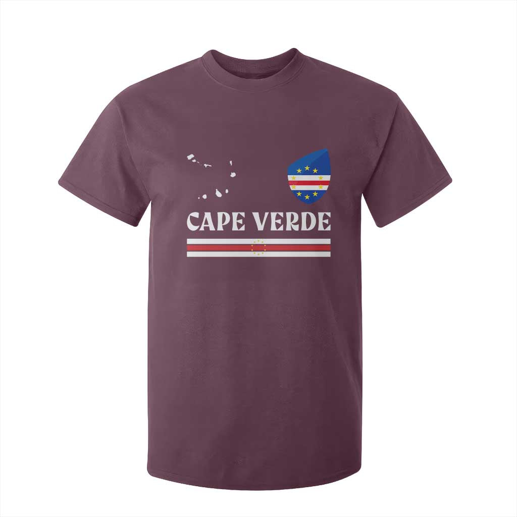 Cape Verde Country Map Shield Emblem T Shirt For Kid Cabo Verde Roots National Pride Gift