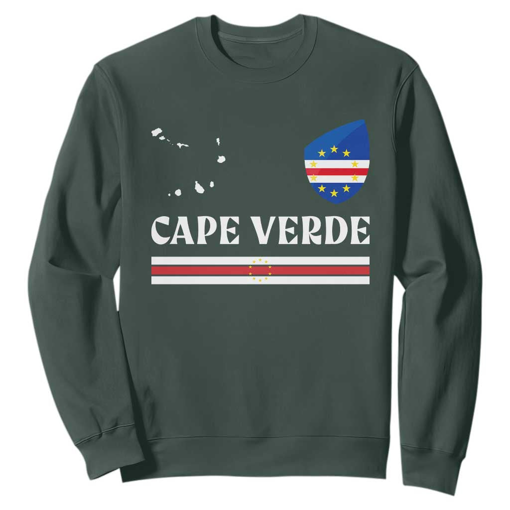 Cape Verde Country Map Shield Emblem Sweatshirt Cabo Verde Roots National Pride Gift