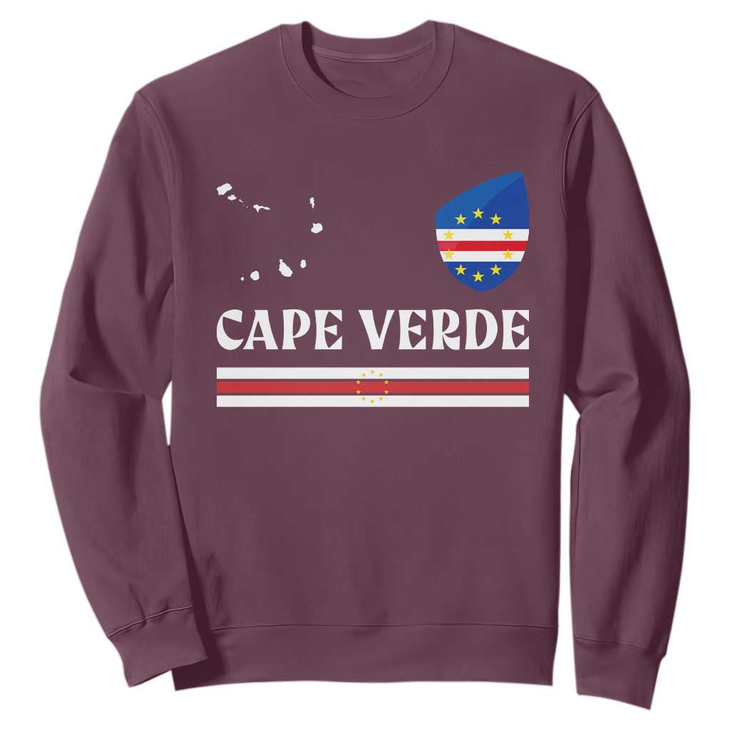Cape Verde Country Map Shield Emblem Sweatshirt Cabo Verde Roots National Pride Gift
