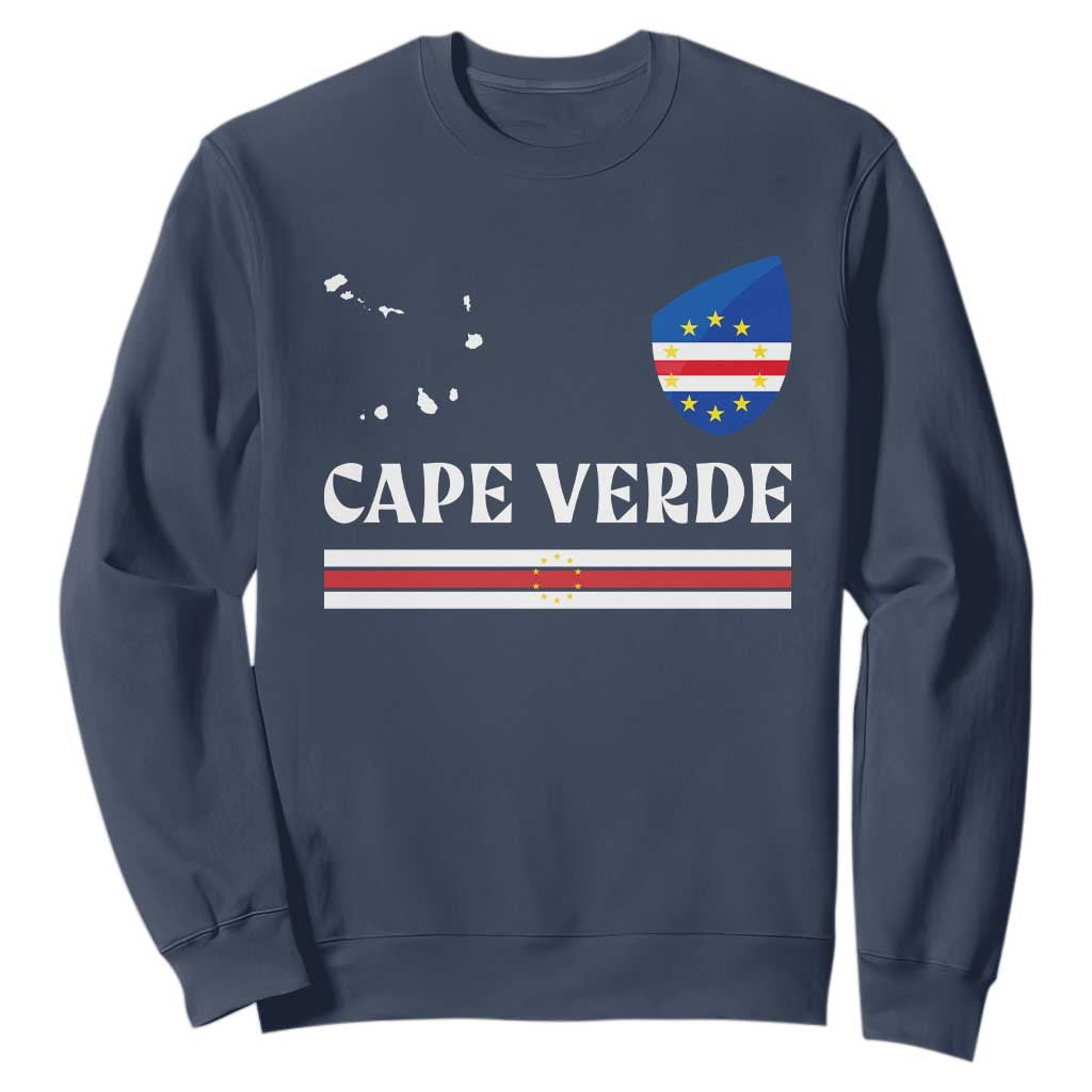 Cape Verde Country Map Shield Emblem Sweatshirt Cabo Verde Roots National Pride Gift