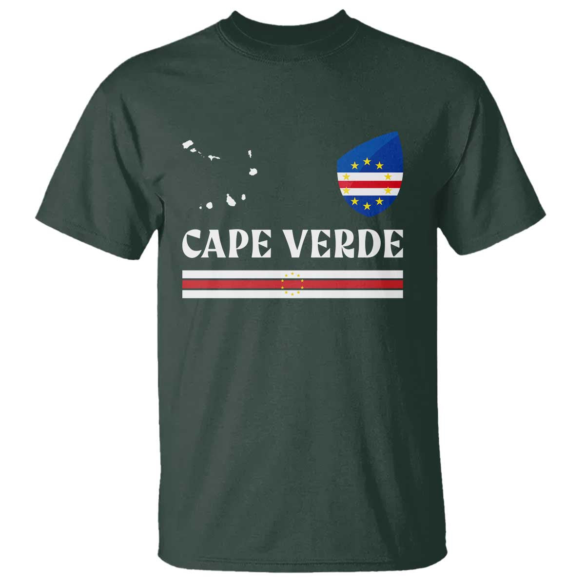 Cape Verde Country Map Shield Emblem T Shirt Cabo Verde Roots National Pride Gift