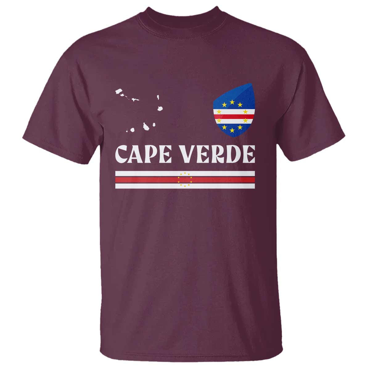 Cape Verde Country Map Shield Emblem T Shirt Cabo Verde Roots National Pride Gift
