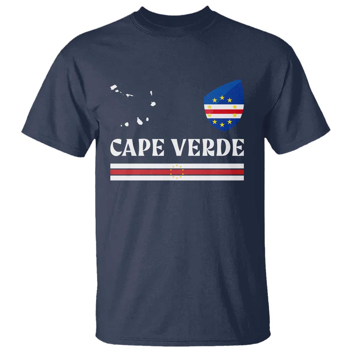 Cape Verde Country Map Shield Emblem T Shirt Cabo Verde Roots National Pride Gift