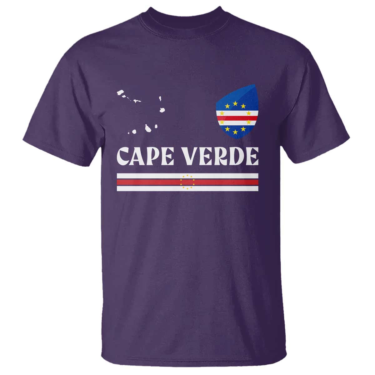 Cape Verde Country Map Shield Emblem T Shirt Cabo Verde Roots National Pride Gift